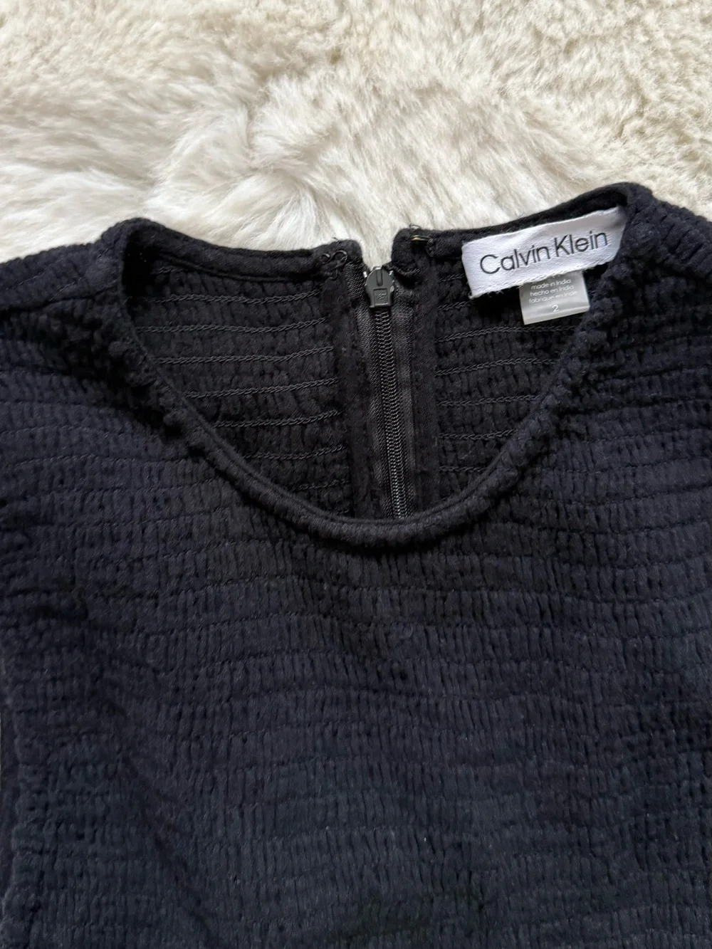 Calvin Klein Smocked Tiered Cotton Gauze Maxi Dress Black Size 2 Minimalist - Picture 6 of 8
